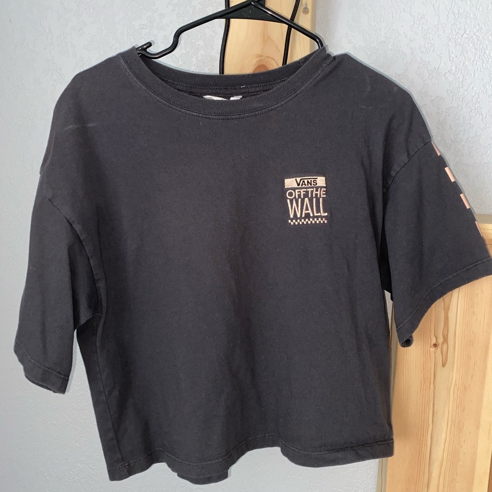 navy and baby pink vans top